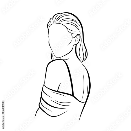 A girl looking back over her shoulder with a mysterious expression
