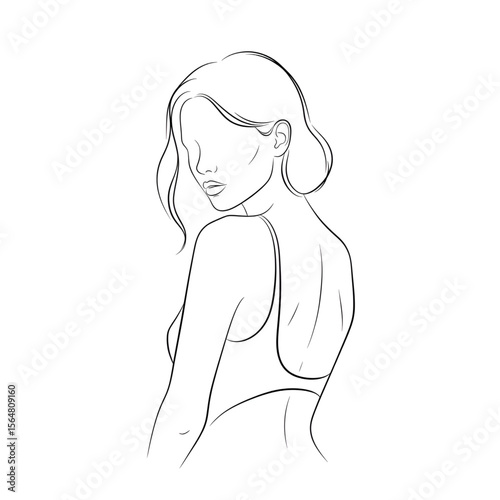 A girl looking back over her shoulder with a mysterious expression

