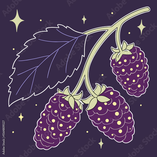 A vibrant, seamless vector pattern illustrating ripe berries sweet fruits with leaves and floral decoration, perfect for summer food and nature designs