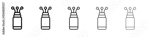 Fiber optic cable icon thin line outline set or collection
