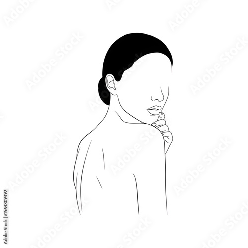 A girl looking back over her shoulder with a mysterious expression
