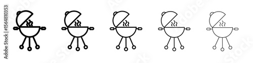 grill icon thin line outline set or collection