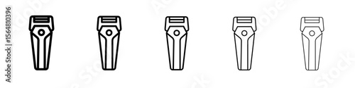 Hair removing razor icon thin line outline set or collection