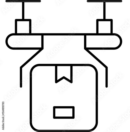 Drone Delivery icon. Vector editable stroke.