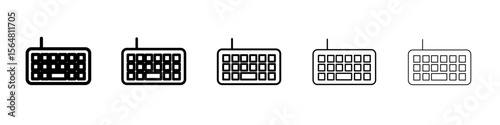 Keyboard icon thin line outline set or collection