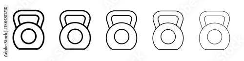 kettlebell icon thin line outline set or collection