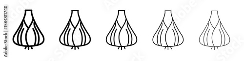 Kohlrabi icon thin line outline set or collection