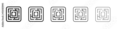 Labyrinth icon thin line outline set or collection