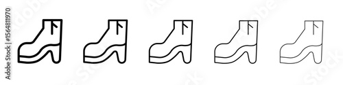 leather shoes heel icon thin line outline set or collection