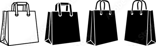 Shopping Bag Icons Versatile Designs for Retail, E-commerce, and Branding