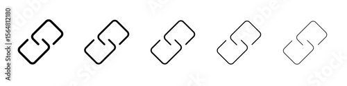 Link icon thin line outline set or collection