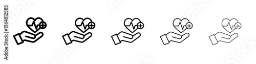 Medical help icon thin line outline set or collection