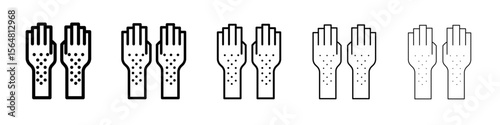 Mottled skin icon thin line outline set or collection