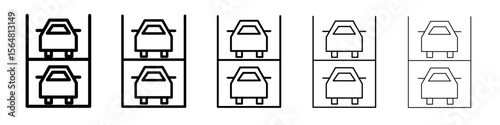 Multi storey parking icon thin line outline set or collection