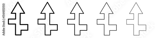 Multi level junction icon thin line outline set or collection