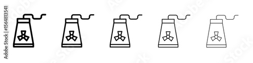 Nuclear power plant icon thin line outline set or collection