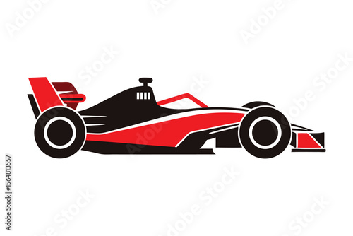 3d red racing car on white background