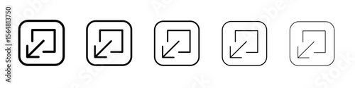 ompact size icon thin line outline set or collection