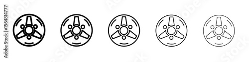 Plane turbine icon thin line outline set or collection