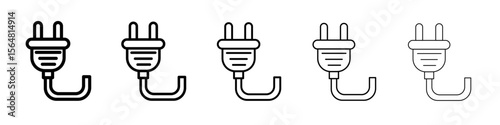 plug icon thin line outline set or collection
