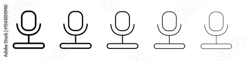 Podcast icon thin line outline set or collection