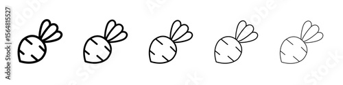radish icon thin line outline set or collection