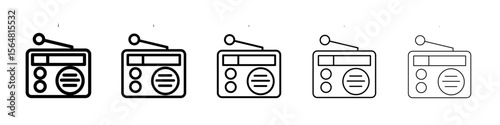 radio icon thin line outline set or collection