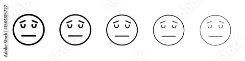 Regret expression icon thin line outline set or collection