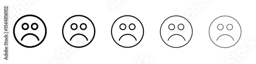 sad icon thin line outline set or collection