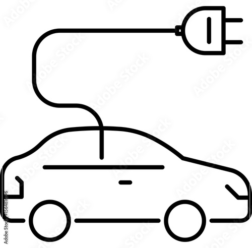 EV charge icon. Vector editable stroke.