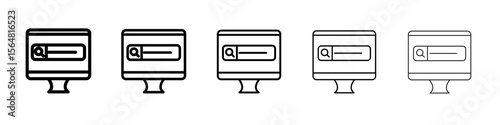 Search online icon thin line outline set or collection