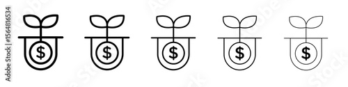 Seed moaney icon thin line outline set or collection