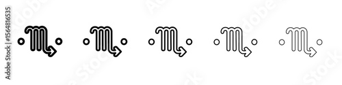 scorpio zodiac sign icon thin line outline set or collection