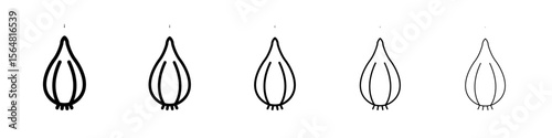 Shallots icon thin line outline set or collection