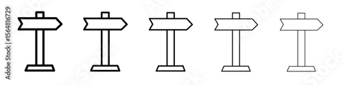 Signpost icon thin line outline set or collection