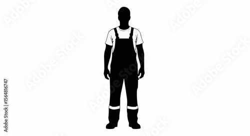 Garbage Collector Vector – Silhouette for Sanitation Worker, Public Service, and Waste Management Concepts

