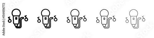 Sing icon thin line outline set or collection