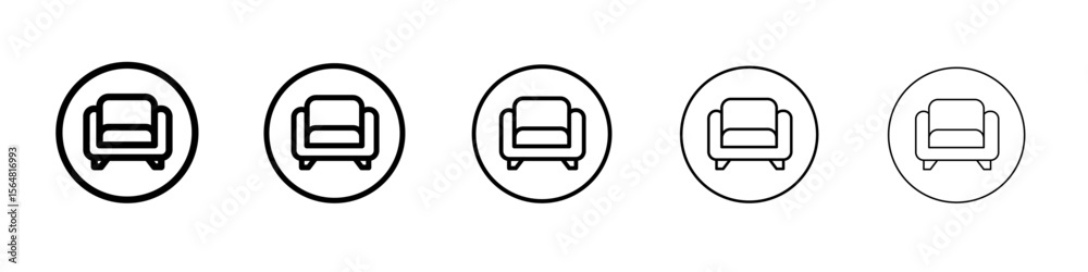 Obraz premium Sofa icon thin line outline set or collection