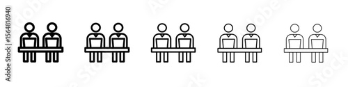 social distancing sitting icon thin line outline set or collection