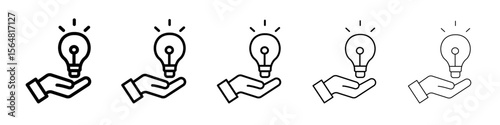 Solution,solve icon thin line outline set or collection