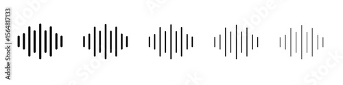 sound wave icon thin line outline set or collection