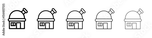 Space observatory icon thin line outline set or collection