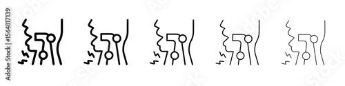 Sore throat icon thin line outline set or collection