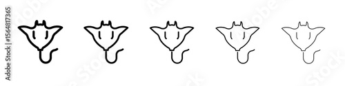 stingray icon thin line outline set or collection