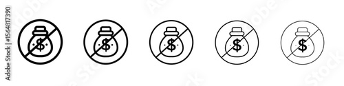 Stop corruption icon thin line outline set or collection