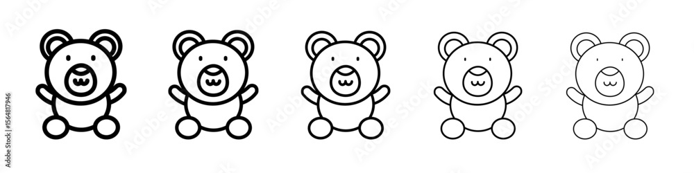 Obraz premium Teddy bear icon thin line outline set or collection