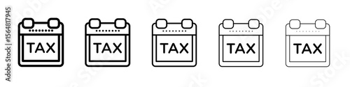 Tax reminder icon thin line outline set or collection