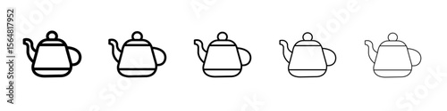 teapot icon thin line outline set or collection