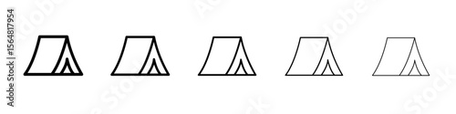 tent icon thin line outline set or collection