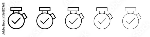 testing time icon thin line outline set or collection